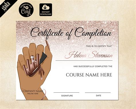 Nail Certificate Templates